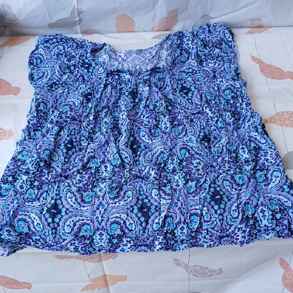 Pre-loved Blue Patterned Women's Top